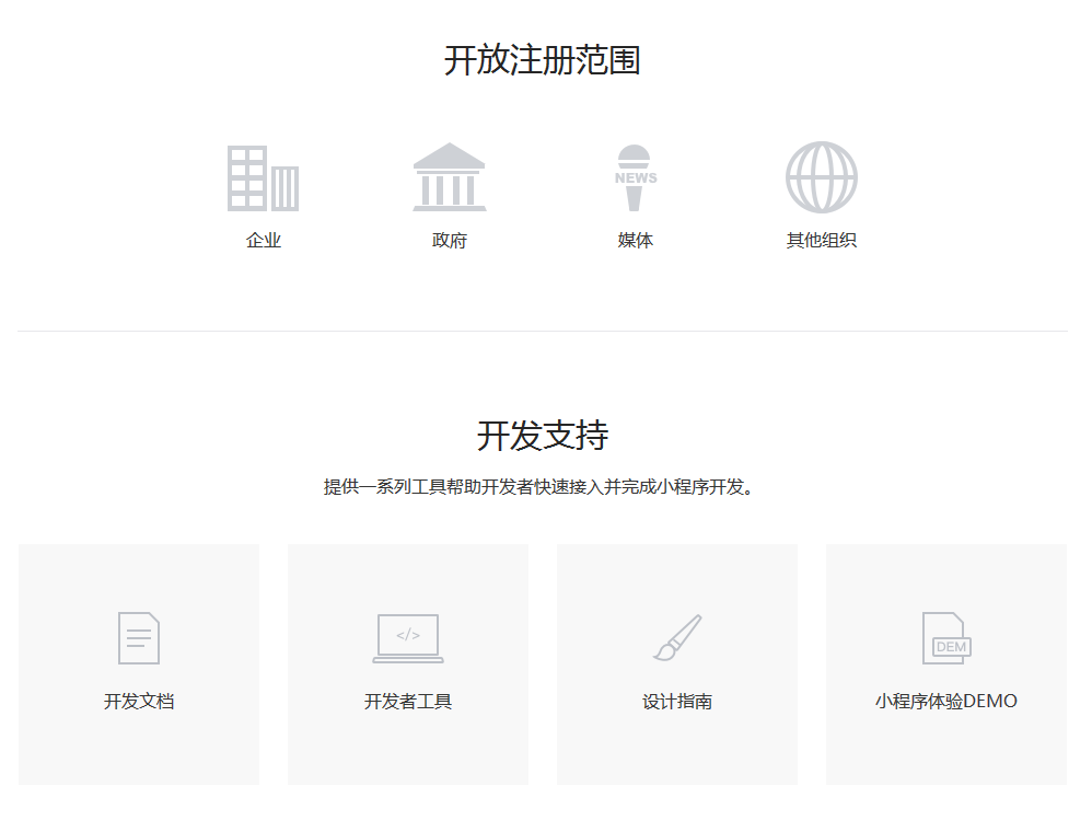 小程序注冊范圍 小程序注冊范圍